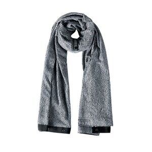 Lululemon Vinyasa Scarf White Black Jacquard Wrap Snap Shawl Cardigan Rulu